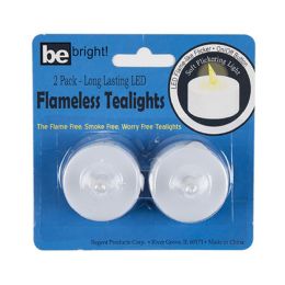 48 of Tealight Led 2pk White W/flicker Flame Be Bright Artwork