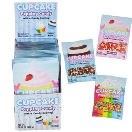160 of Cupcake Popping Candy W/candy Coating 3 Falvors .53 Oz In 20ct Counter Display