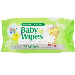 12 Pieces Baby Wipes 72ct Aloe Vera - Personal Care Items