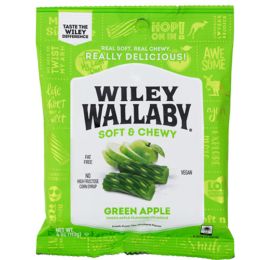 12 pieces Licorice Wiley Wallby Green Apple 4 Oz Peg Bag - Food & Beverage