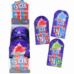108 of Icee Popping Candy 3 Flavors W/lollipop 0.53 Oz In 18pc Counter Display