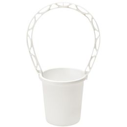 24 Wholesale Small White Memorial Basket 5.25 Inch