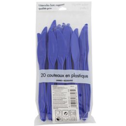 192 pieces Plastic Knives 20ct Blue - Plastic Dinnerware