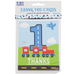 144 pieces Thank You Cards On The Road First Birthday 8ct - Invitations & Cards
