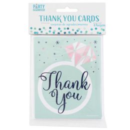 144 pieces Thank You Cards Green Diamonds  8 Ct. - Invitations & Cards