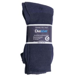 60 pieces Socks 3pk Size 13-15 Blue Diabetic Crew Comfy Feet - Men's Diabetic Socks
