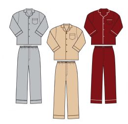 48 Wholesale 2 Piece Mens Long Sleeve Pajama Set Assorted Colors And Sizes M-Xxl