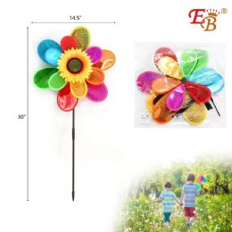 60 Pieces 30" Sunflower Windmill - Wind Spinners