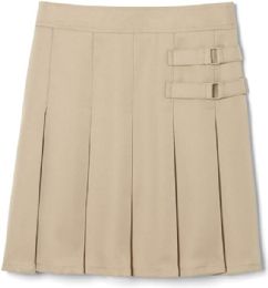 24 Pieces Girls Two Tab Skirt In Khaki Size 4 - Girls School Uniforms