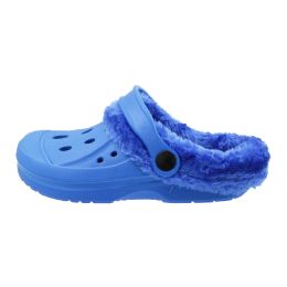 12 Pieces Toddler's Fleece Lined Clog Navy - Boys Slippers
