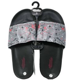 Wholesale Footwear Men's Gray Paint Splatter Slides Gray Paint Splatter
