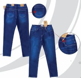 24 Wholesale Ladies Cotton Spandex Stretch Blue Denim Pants