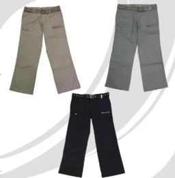 48 of Womens Straight Leg Cargo Pants Assorted Sizes 4-14 Khaki