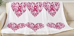 12 Wholesale Fleece Blanket Cancer Awareness Throw Together We Rise