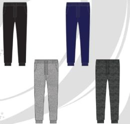48 Pieces Mens Basic Fleece Joggers 4 Assorted Colors Sizes M-2xl - Mens Sweatpants
