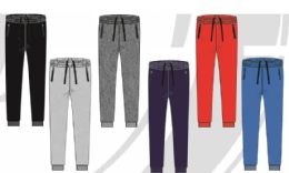 48 Pieces Mens Fleece Jogger Pants With Zipper Pockets Assorted Colors Sizes M-2xl - Mens Sweatpants