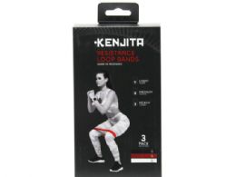 18 pieces Kenjita 3 Pack Resistance Loop Workout Bands - Fitness and Athletics
