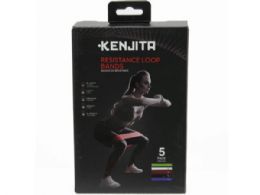 12 pieces Kenjita 5 Pack Resistance Loop Workout Bands - Fitness and Athletics