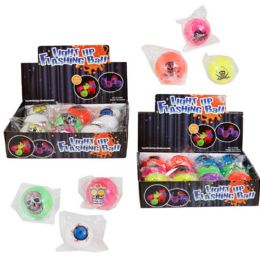 24 Pieces Light Up Flashing Ball 2.25in Pirate/ Skull/ Eyeball In Polybag - Balls