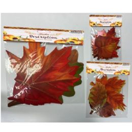 36 Wholesale Cutouts Paper Harvest Leaves 3ast 5/10/15ct Pb/insert Hdr