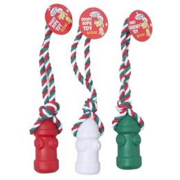 78 of Dog Toy Christmas Vinyl Fire Hydrant/rope 3 Colors In Pdq #14078