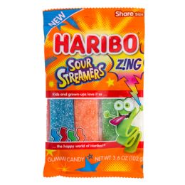 12 pieces Candy Haribo Sour Streamers3.6 Oz Peg Bag - Food & Beverage