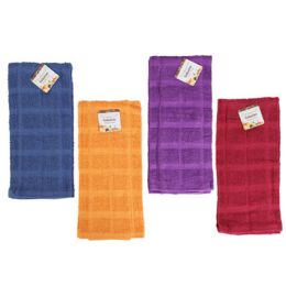 48 Wholesale Kitchen Towel Harvest 4asst Colors Peggable