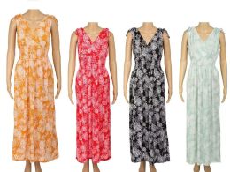 48 Pieces Womens Flower Fashion Sun Dress In Assorted Colors - Womens Sundresses & Fashion