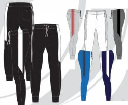 48 Pieces Mens Tricot Jogger Pants Assorted Colors In Sizes M-2xl - Mens Sweatpants