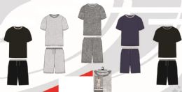 48 Pieces Mens Knitted Solid Jersey Top And Shorts Pajama Set Sizes S-Xl Assorted Colors - Mens Pajamas