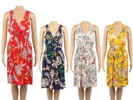48 Pieces Womens Short Flower Fashion Dress In Assorted Colors - Womens Sundresses & Fashion