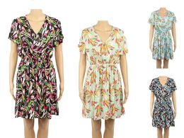 48 Pieces Womens Short Flower Fashion Dress In Assorted Colors - Womens Sundresses & Fashion