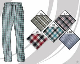 72 Pieces Mens Yarn Dyed Woven Pants Assorted Plaids Lounge Pants Sizes M-2xl - Mens Pajamas