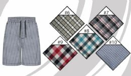 72 Pieces Mens Yarn Dyed Woven Shorts Assorted Plaids Lounge Shorts Sizes M-2xl - Mens Pajamas