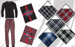 36 Pieces Mens 2 Piece Loungewear Set Assorted Plaid Sleepwear Sets Sizes M-2xl - Mens Pajamas