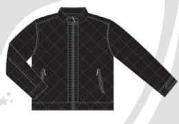 12 Wholesale Men's Solid Black Quilted Jacket Assorted Sizes M-2xl