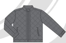 12 of Men's Charcoal Gray Quilted Jacket Assorted Sizes M-2xl