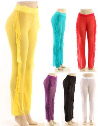36 Pieces Women's Colorful Fringe Pants - Womens Pants