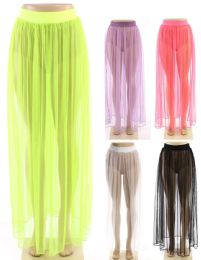 36 Pieces Women's Colorful Fringe Long Skirt - Womens Skirts