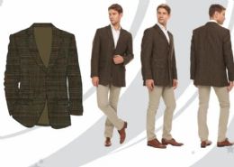 12 Pieces Men's Suit Blazer - Brown Plaid Only - Mens Suits