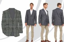 12 Wholesale Men's Suit Blazer - Blue Plaid Only