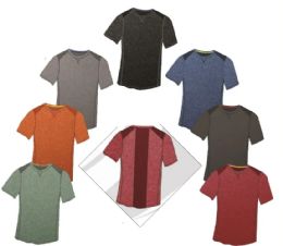 48 of Men's Crew Neck Short Sleeve Knitted Fashion Top, Moisture Wicking Tee Shirt Assorted Sizes M-2xl