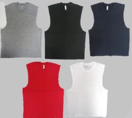 72 Pieces Men's Sleeveless Muscle Tops , Assorted Color Athletic Tank Tops In Sizes M-2xl - Mens T-Shirts