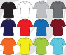 72 Pieces Mens Short Sleeve V-Neck Moisture Wicking Tee Shirt Sizes M-2xl - Mens T-Shirts