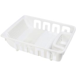 12 of Dish Rack All In One Self Draining White Plastic 13.5x5x17.5