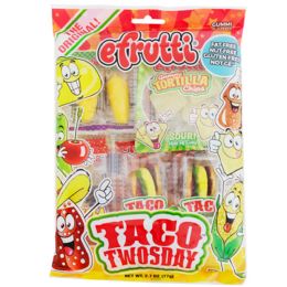12 pieces Taco Twosday Gummi Candy By Efrutti 2.7 Oz Peg Bag Counter Diplay - Food & Beverage
