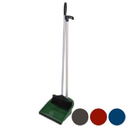 36 Wholesale Dust Pan & Broom Set 4 Clrs Dustpan/rubber Lip & 29in Pole