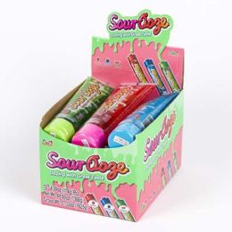 96 of Candy Sour Ooze 4.0 Oz Tube 12ct Counter Dspl 3 Asst Flavors Watermelon, Blue Raspberry