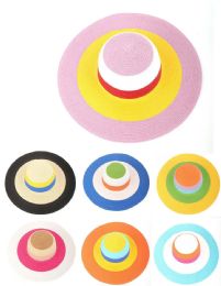 72 of Women's Colorful Straw Sun Hat In Assorted Color