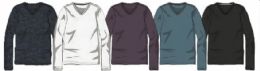 108 Pieces Men's Long Sleeve Solid Color V Neck Tee Shirts Sizes S-xl - Mens T-Shirts